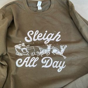 Christmas sweater size large olive color